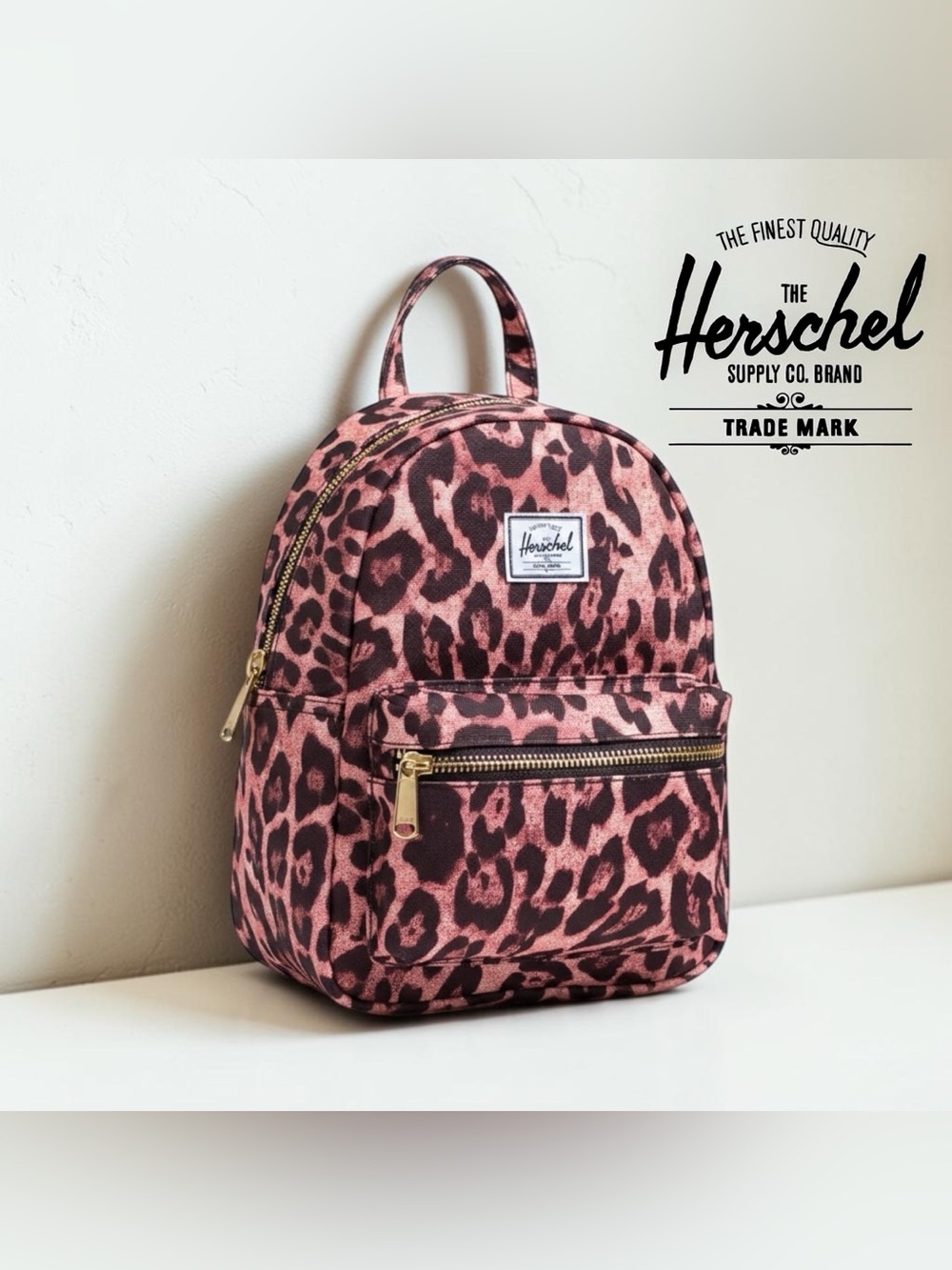 4/$50 SALE ❤️ Herschel Supply Company Leopard Mini Backpack with Gold Zipper